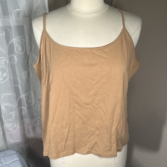 Banana Republic Cotton Modal Top Camisole Tank size XXL NEW Camel Cognac Tan - Picture 1 of 9